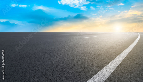 Air highway asphalt road and beautiful sky scenery