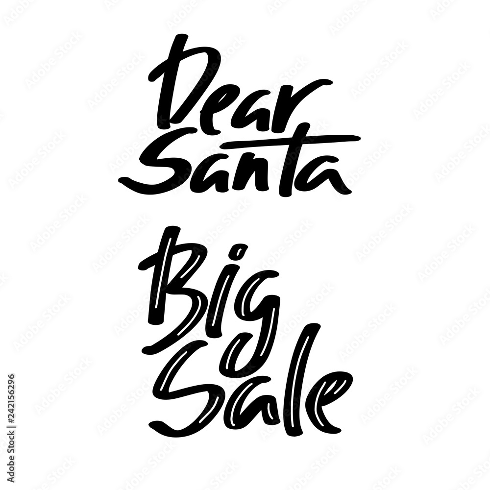 Fototapeta premium Holiday sale, Christmas discount, new year special offer - great handdrawn lettering for markets, shops and shopping centres.