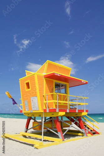 Orange Miami Beach Lifeguard Watchtower © Sebastian