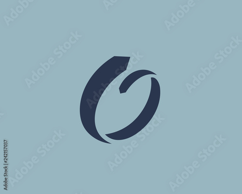 Abstract business logo icon design with tie letter O number 0