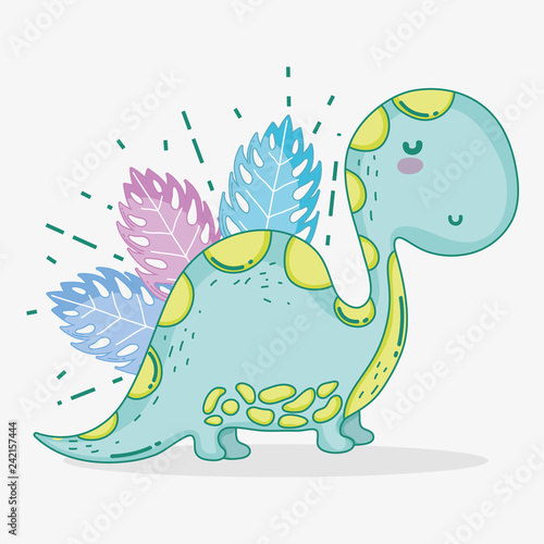 ute diplodocus dino wildlife with leaves