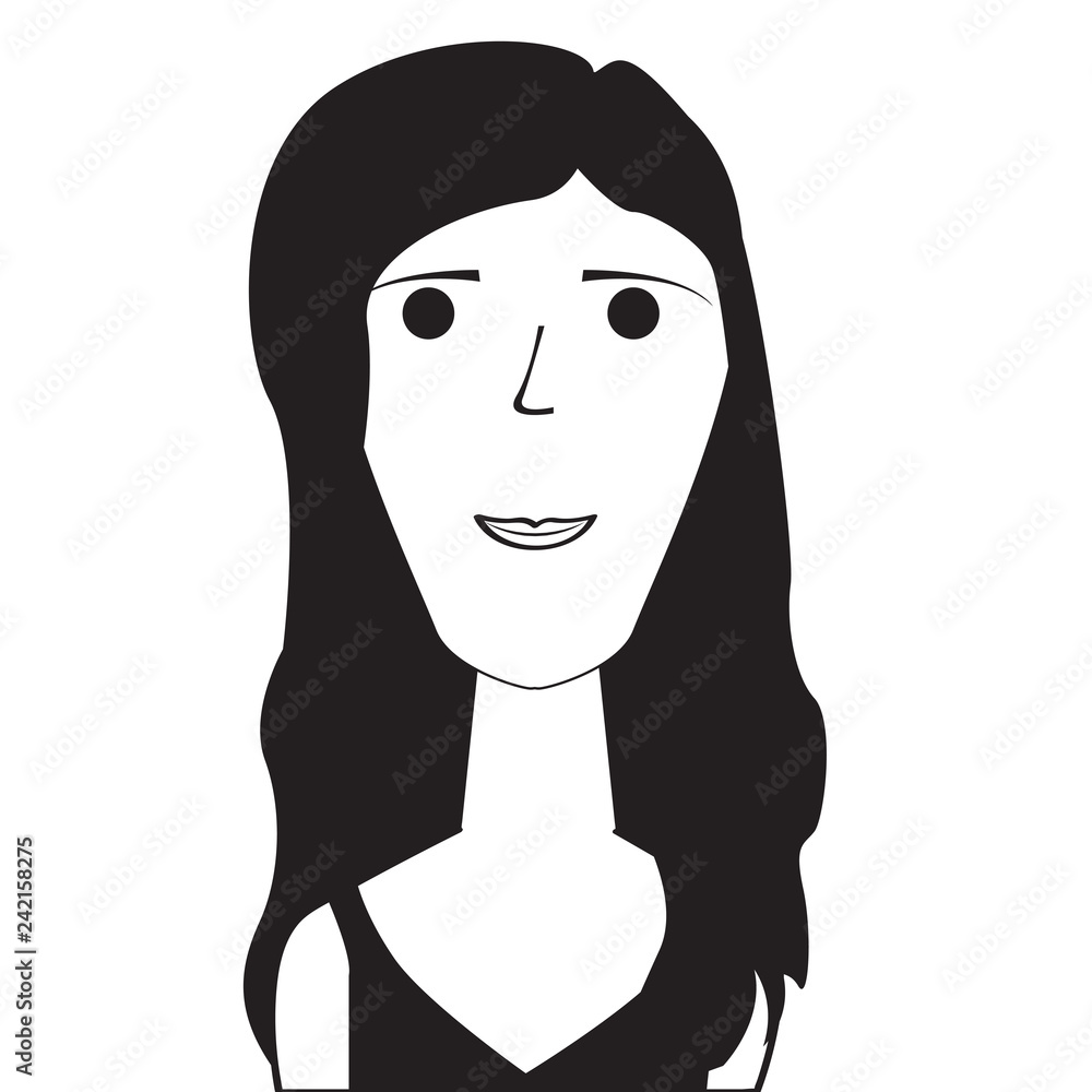 Isolated silhouette of a woman avatar. Vector illustration design
