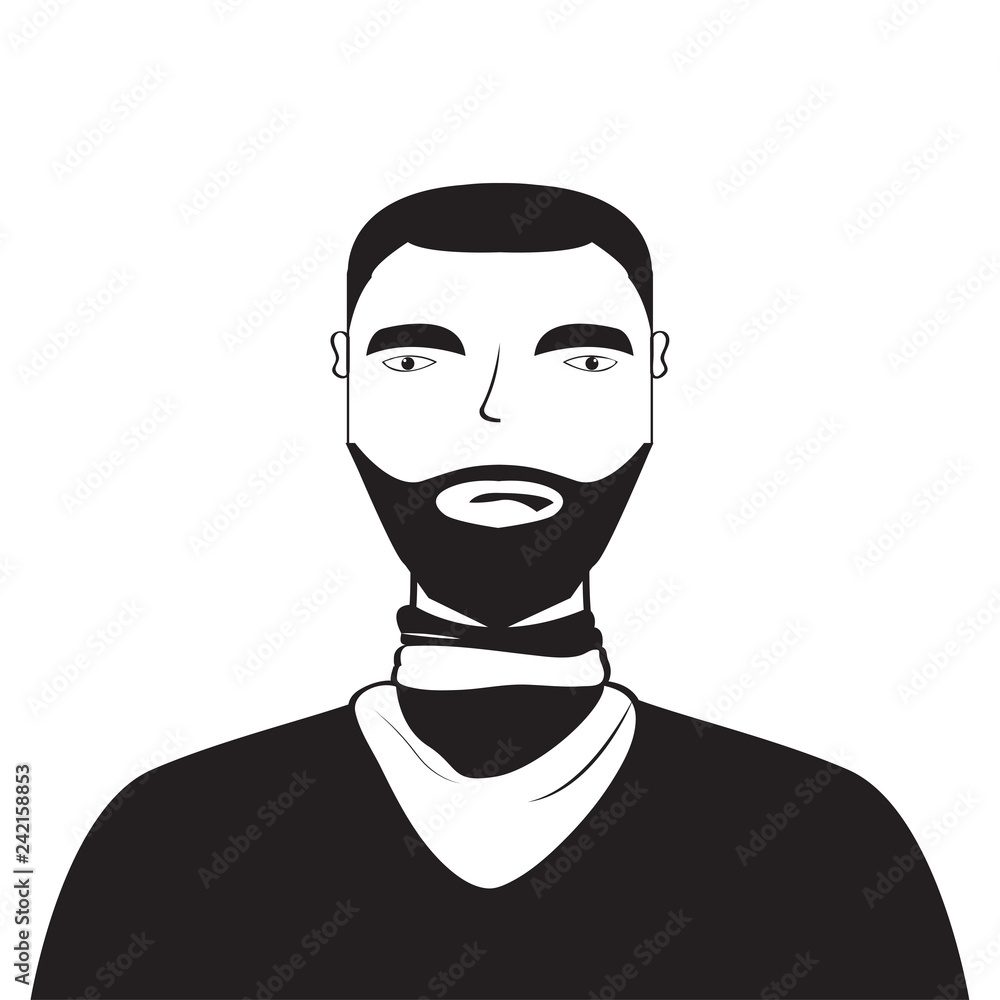 Isolated silhouette of a man avatar. Vector illustration design