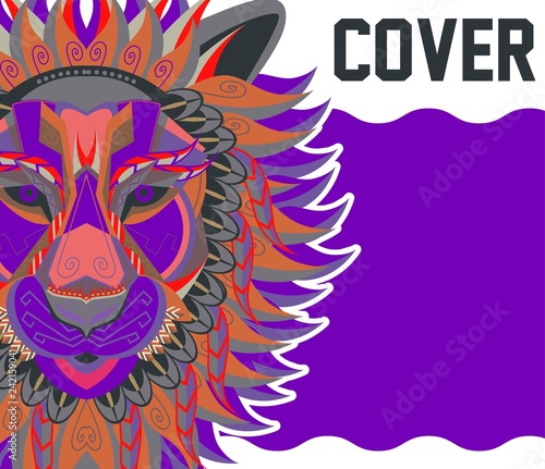 Colorful Lion Vector Illustration - Vector