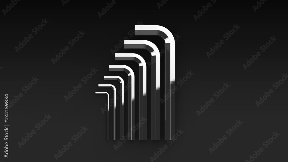六角レンチセット 黒背景 Stock イラスト Adobe Stock