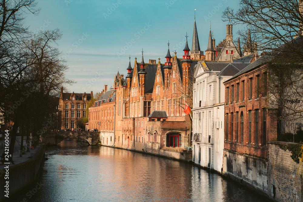 Historic city center of Brugge, Flanders, Belgium