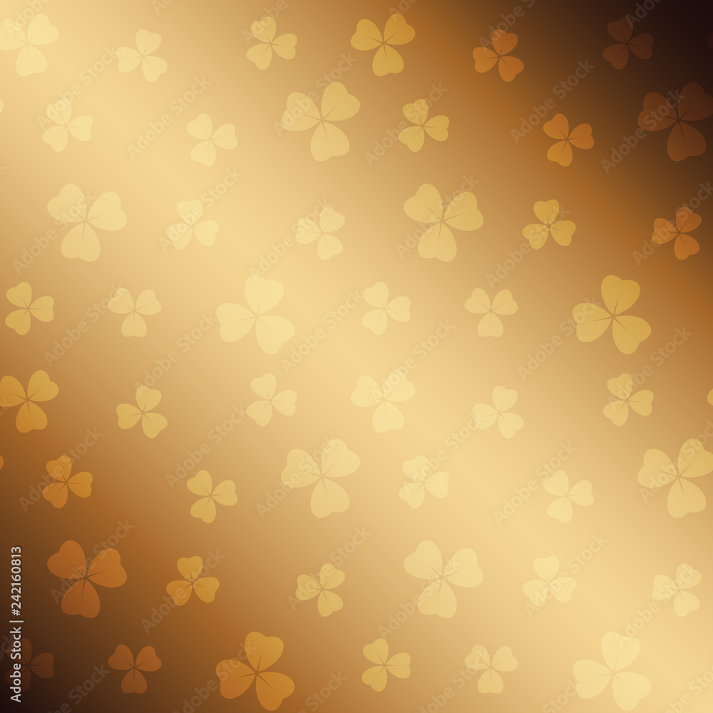golden saint patrick vector background with gradient and trefoil golden saint patrick vector background with gradient and trefoil