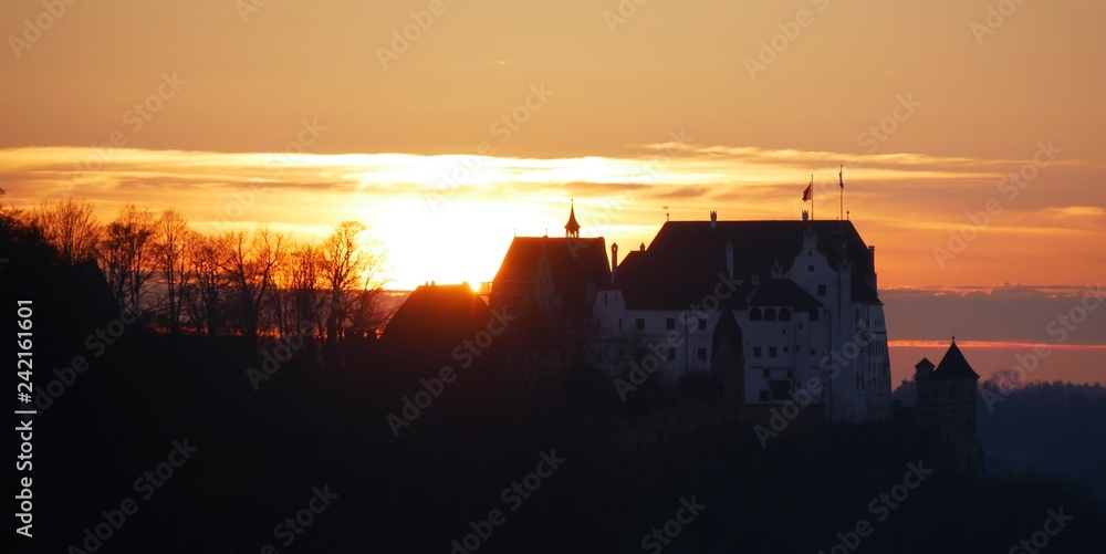Burg Trausnitz im Sonnenuntergang