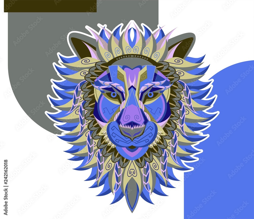 Lion head in the ornament - Vector Lion head in the ornament - Vector