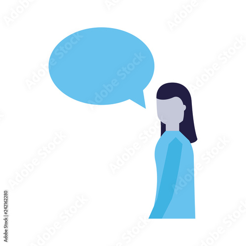 woman speech bubble talk white background