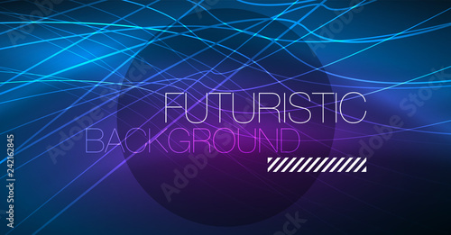 Neon glowing magic background, neon banner, night sky wallpaper. Magic light effect. Christmas abstract pattern.