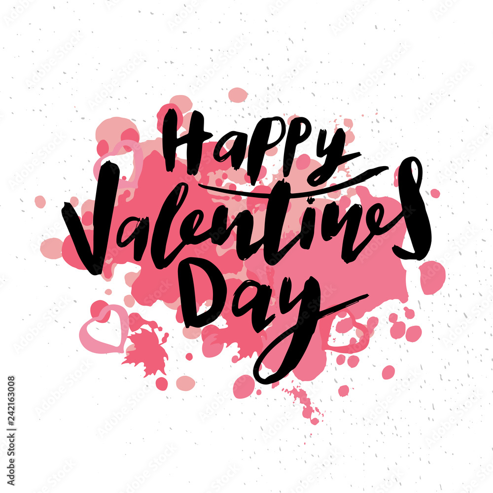 happy valentines day handwritten lettering holiday design to greeting card, poster, congratulate, calligraphy text happy valentines day handwritten lettering holiday design to greeting card, poster, congratulate, calligraphy text