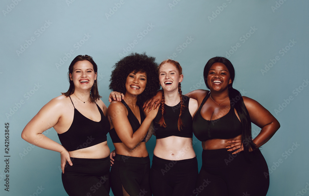 Diverse women embracing their natural bodies - obrazy, fototapety, plakaty 