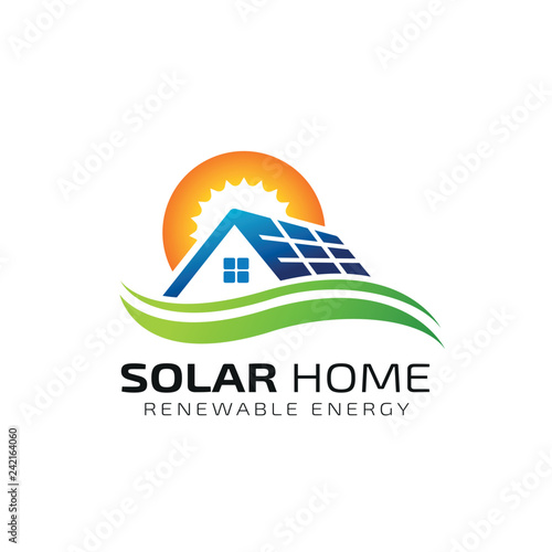 Sun solar energy logo design template. eco energy logo design