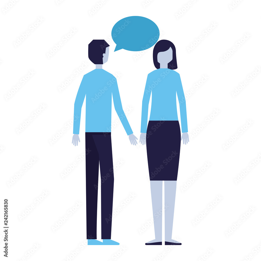 Fototapeta premium man and woman talking speech bubble