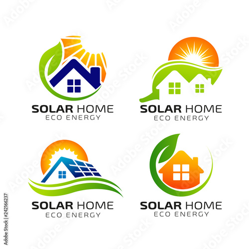 Sun solar energy logo design template. eco energy logo design