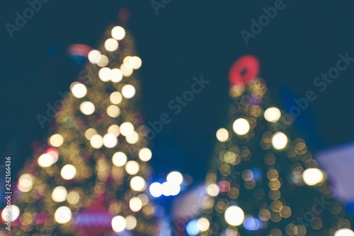 Christmas Tree Lights Bokeh During Christmas Holiday