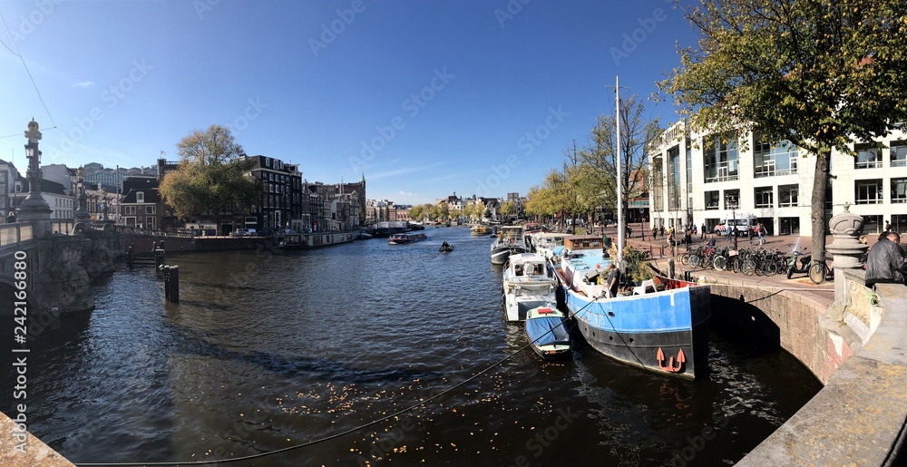 Boat in an Amsterdam canal