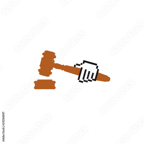 Electronic lawyer vector illustration. Legal services online. Law through online service