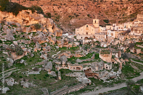 Ginosa, Taranto, Puglia, Italy: landscape of the ancient village near Matera photo