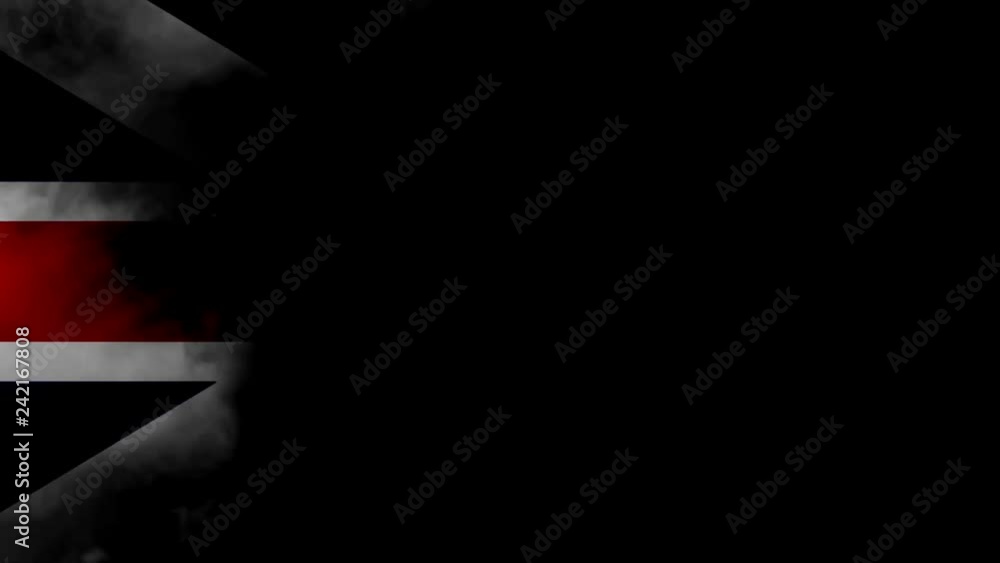 Britain flag concept. Smoke flowing over flag and making it to appear