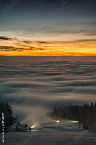 W drodze na wschód słońca Jaworzynę Krynicką ,Beskid Sądecki.