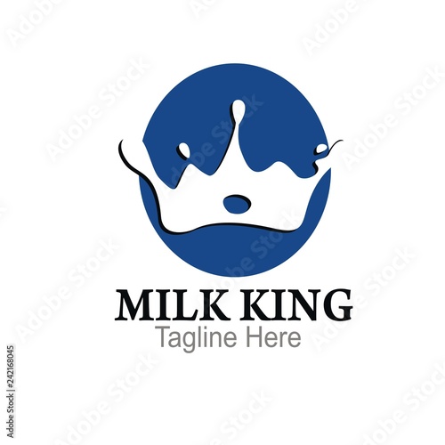 milk king logo design concept