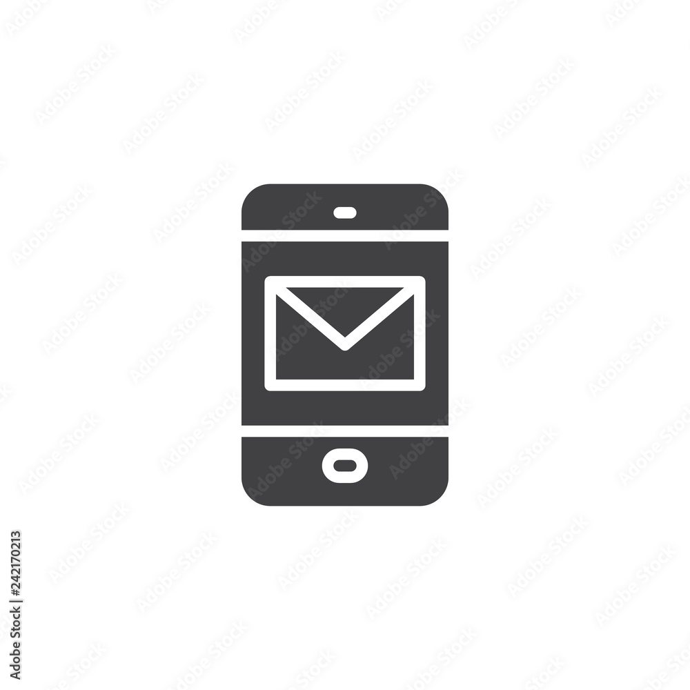 Mobile email screen vector icon. filled flat sign for mobile concept and web design. Tablet with envelope message simple solid icon. Symbol, logo illustration. Pixel perfect vector graphics Mobile email screen vector icon. filled flat sign for mobile concept and web design. Tablet with envelope message simple solid icon. Symbol, logo illustration. Pixel perfect vector graphics
