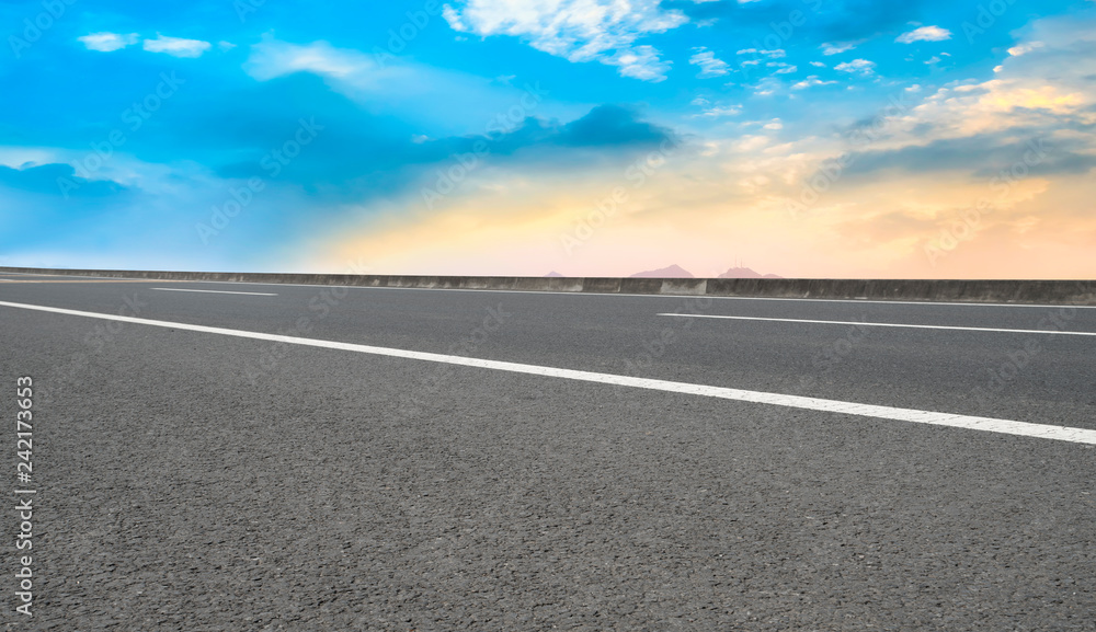 Fototapeta premium Air highway asphalt road and beautiful sky scenery