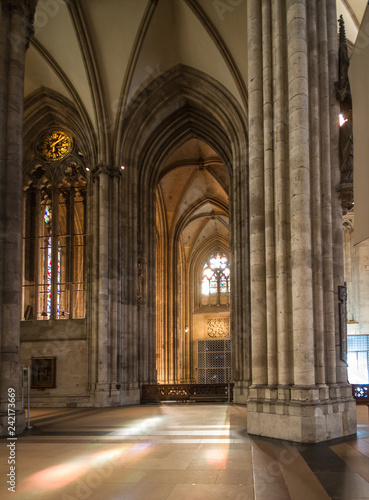 Cologne, Germany - May 7, 2015: Sun shines into the Cologne dome © jokuephotography