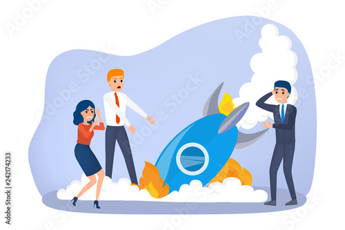 Startup failure concept. Idea of business problem
