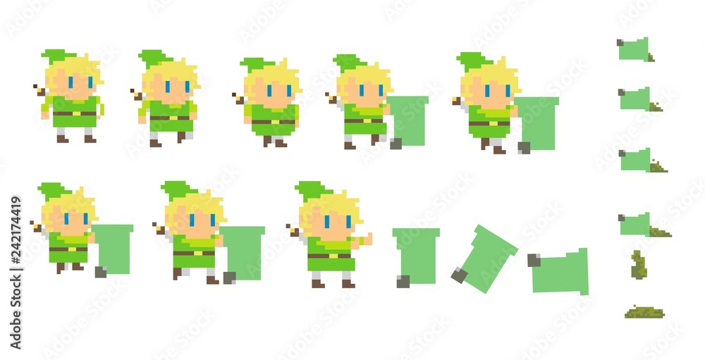 Zeldaws Character Game 8bits Set