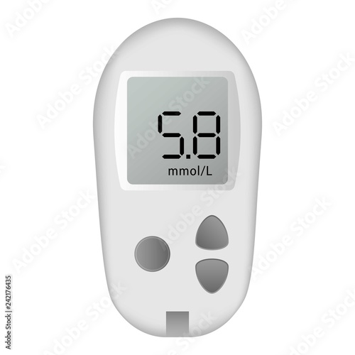 Glucose meter icon. Realistic illustration of glucose meter vector icon for web design