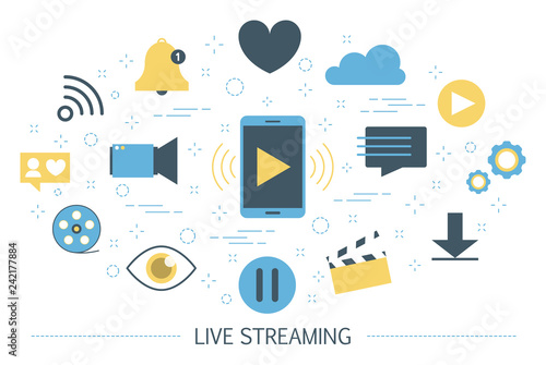 Live stream concept. Broadcast of the video