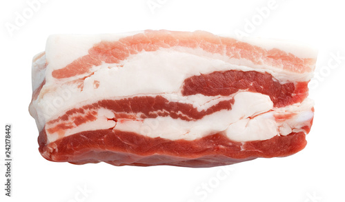 pork belly cool meat isolated on white background