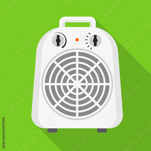 Home fan heater icon. Flat illustration of home fan heater vector icon for web design