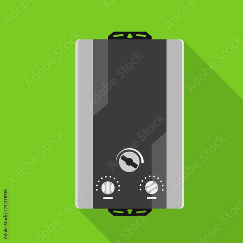 Modern gas boiler icon. Flat illustration of modern gas boiler vector icon for web design