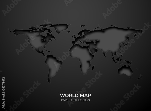 World vector map template isolated. World earth geography global design of atlas background