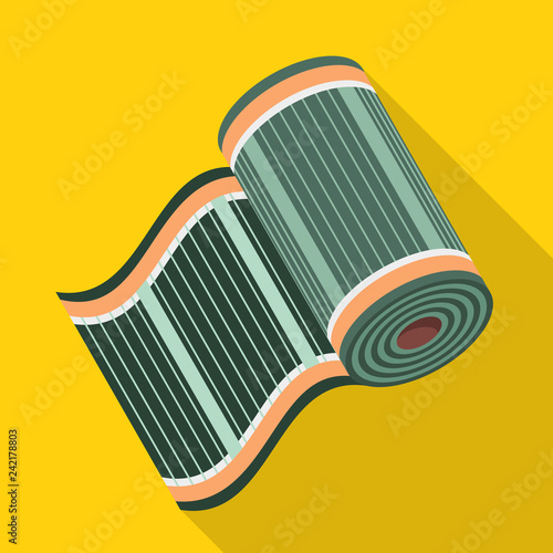 Rolled heater floor icon. Flat illustration of rolled heater floor vector icon for web design