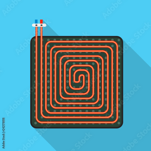 Floor heater scheme icon. Flat illustration of floor heater scheme vector icon for web design