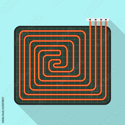 Home floor heater icon. Flat illustration of home floor heater vector icon for web design