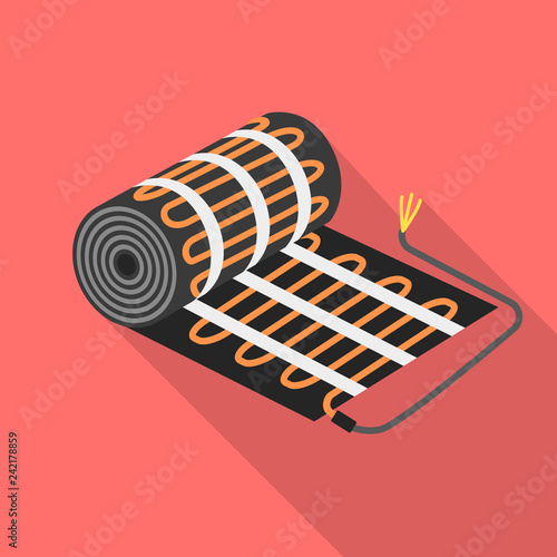Floor heater equipment icon. Flat illustration of floor heater equipment vector icon for web design