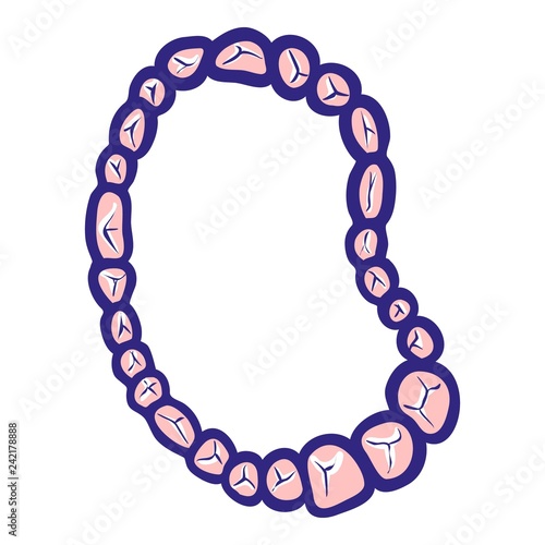 Gemstone necklace icon. Hand drawn illustration of gemstone necklace vector icon for web design
