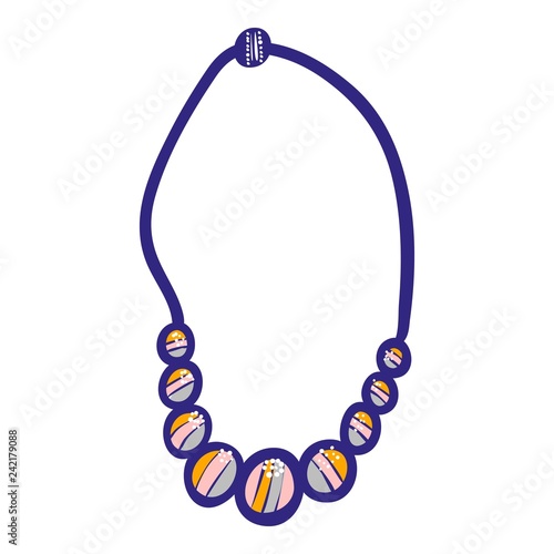 Necklace icon. Hand drawn illustration of necklace vector icon for web design