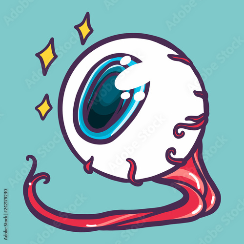 Round iris eyeball icon. Hand drawn illustration of round iris eyeball vector icon for web design