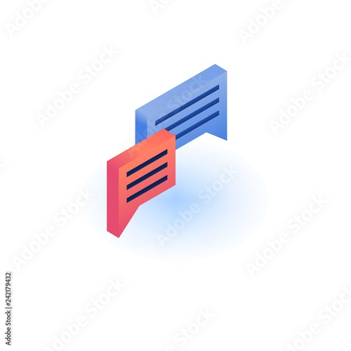 Free Download Chat bubble icon. Isometric of chat bubble vector icon for web design isolated on white background - GFXLoad