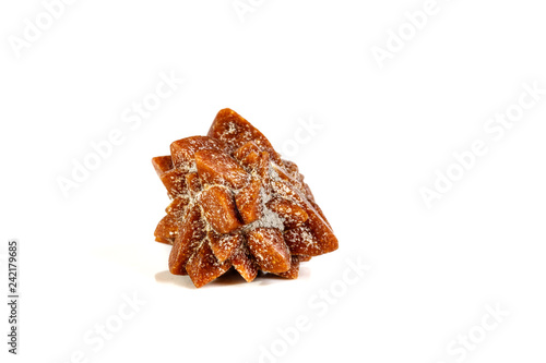 Macro mineral stone Ikaite on a white background photo