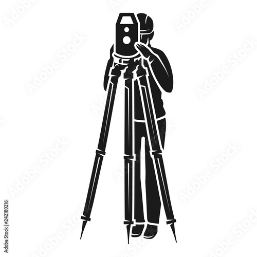 Surveyor view from the front icon. Simple illustration of surveyor view from the front vector icon for web design isolated on white background