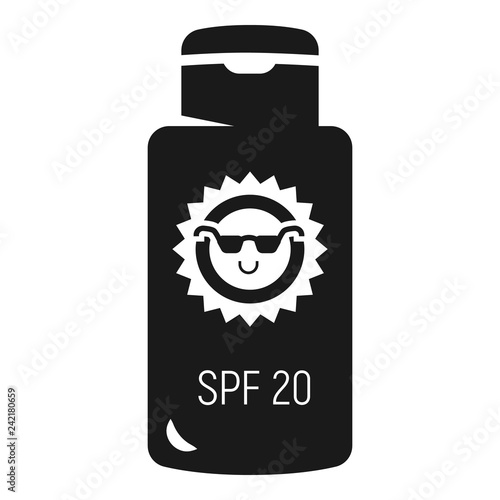 Sunscreen tube icon. Simple illustration of sunscreen tube vector icon for web design isolated on white background