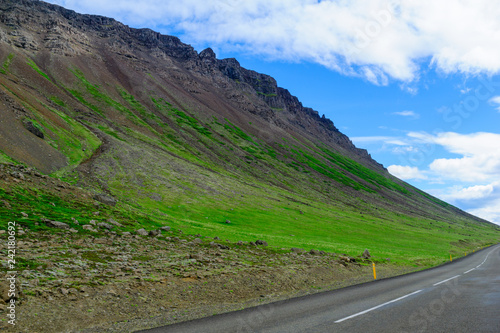 Coastline and landscape in the west fjords